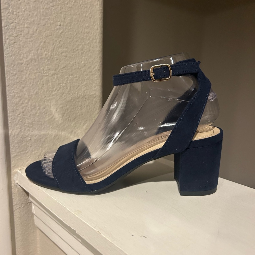 Dream Pairs Womens 6.5 Carnival Sandals Blue Block Heels Open Toe Ankle Strap - Picture 6 of 10